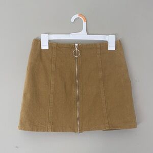 Chloe & Katie Tan Mini Skirt with Front Zipper
